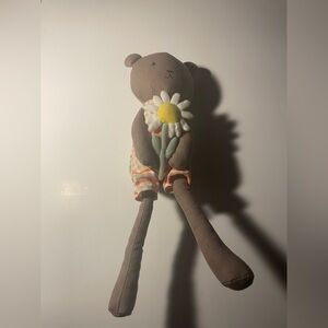 Brown Plush Bear with Flower Hearth & Hand New Sealed Collectible Stuffed Animal